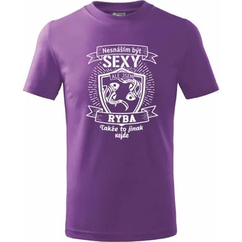 Nesnáším být sexy - Ryba - Tričko dětské bavlněné - 98 cm / 2 roky ( Fialová )
