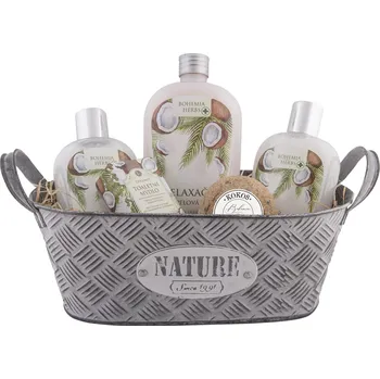 Kosmetická sada Dárková kosmetická sada BOHEMIA GIFTS Dárkový plechový box - Kokos