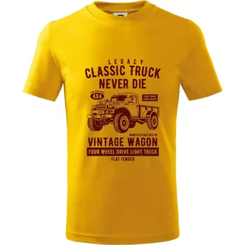 Chlapecké tričko Classic Truck - Tričko dětské bavlněné - 98 cm / 2 roky ( Žlutá )