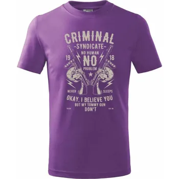 Chlapecké oblečení Criminal Syndicate - Tričko dětské bavlněné - 98 cm / 2 roky ( Fialová )