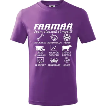 Chlapecké oblečení Symboly Farmář - Tričko dětské bavlněné - 146 cm/10 let ( Fialová )