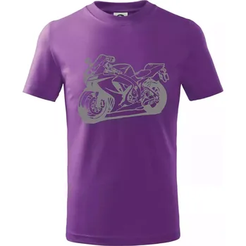 Sportovní motorka - Tričko dětské bavlněné - 158 cm/12 let ( Fialová )