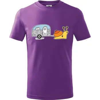 Šnečí obytňák - Tričko dětské bavlněné - 158 cm/12 let ( Fialová )