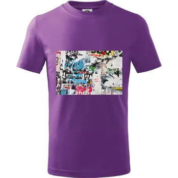 Chlapecké oblečení Otrhaná nástěnka - Tričko dětské bavlněné - 98 cm / 2 roky ( Fialová )