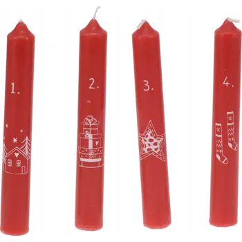 Svíčka H&L Adventní svíčka 16 cm 4 ks červená