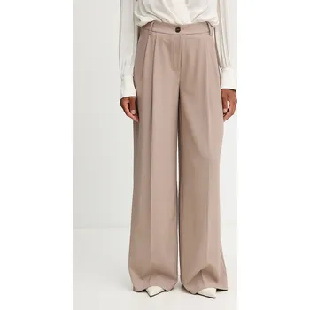 Dámské kalhoty Kalhoty Twinset dámské, béžová barva, široké, high waist, 252TF2043 80X, vel. 38