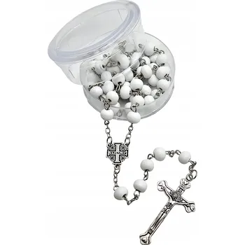 Růženec Dřevěný voňavý růženec bílý 202529B