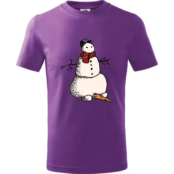 Sněhulák se spadlým nosem - Tričko dětské bavlněné - 98 cm / 2 roky ( Fialová )