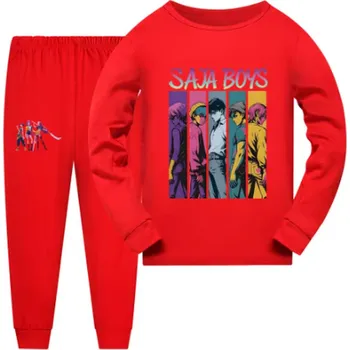 Dívčí pyžamo KPop Demon Hunters (Lovkyně démonů) KPop Demon Hunters dětské pyžamo s potiskem Saja Boys - mix barev Barva: červená (F), Velikost: 120