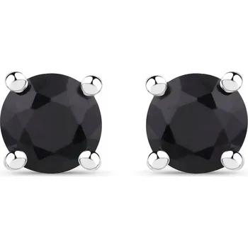 Náušnice JEMNÉ STŘÍBRNÉ NÁUŠNICE S PŘÍRODNÍM SAFÍREM