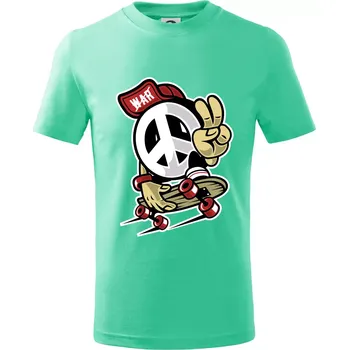 Peaceák - Tričko dětské bavlněné - 98 cm / 2 roky ( Mátová )