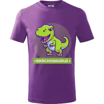 Dinosauří rodina - brácha - Tričko dětské bavlněné - 98 cm / 2 roky ( Fialová )