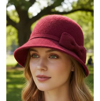 Klobouk Agrafka klobouk bucket červená velikost 57