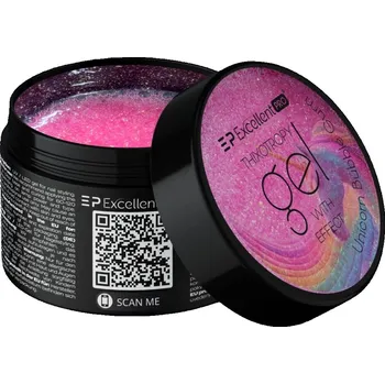 Lak na nehty Excellent PRO Thixo Stavební Gel Efekt Unicorn Bubble Gum Třpytky 50g