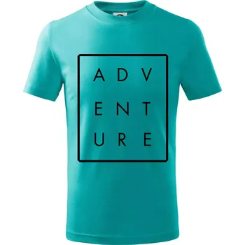 Chlapecké tričko Adventure obdelník - Tričko dětské bavlněné - 98 cm / 2 roky ( Emerald )