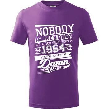 Nobody is perfect - 1964 - Tričko dětské bavlněné - 122 cm/6 let ( Fialová )