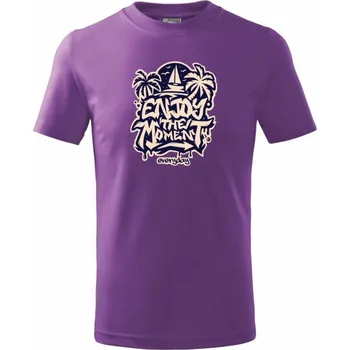 Enjoy the moment - Tričko dětské bavlněné - 98 cm / 2 roky ( Fialová )