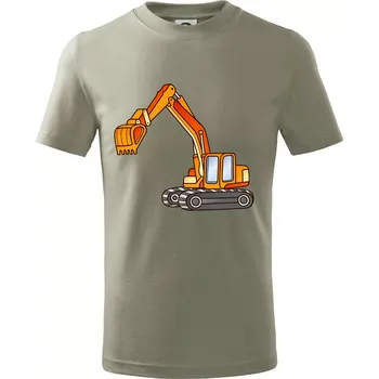 Bagr bez nápisu oranžový - Tričko dětské bavlněné - 98 cm / 2 roky ( Light khaki )