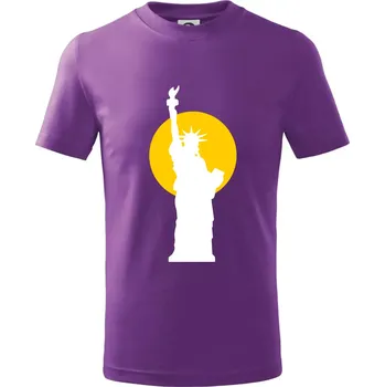 Socha svobody slunce - Tričko dětské bavlněné - 98 cm / 2 roky ( Fialová )