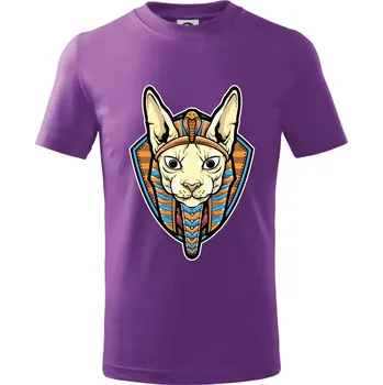 Egyptská kočka - Tričko dětské bavlněné - 146 cm/10 let ( Fialová )