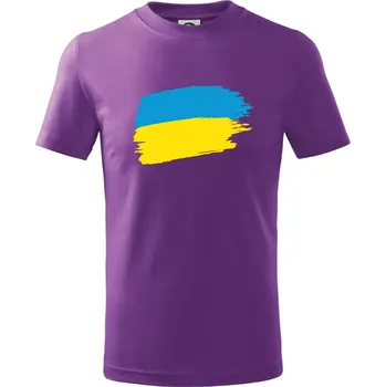 Ukrajina vlajka - Tričko dětské bavlněné - 158 cm/12 let ( Fialová )