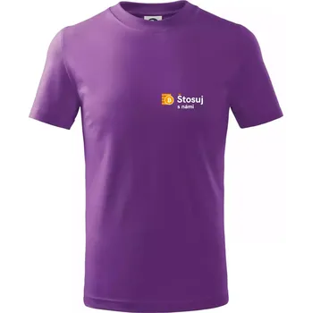 Chlapecké tričko Štosuj s námi - logo na prsu - Tričko dětské bavlněné - 146 cm/10 let ( Fialová )