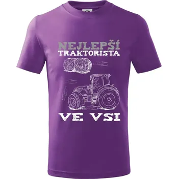 Nejlepší traktorista ve vsi - Tričko dětské bavlněné - 158 cm/12 let ( Fialová )
