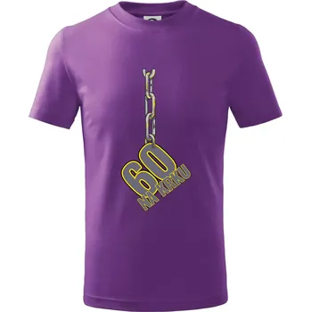 60 let na krku řetěz - Tričko dětské bavlněné - 146 cm/10 let ( Fialová )