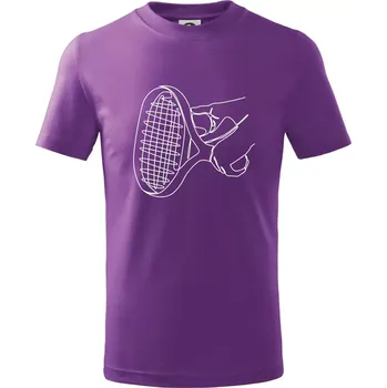 Tenisová raketa jednim tahem - Tričko dětské bavlněné - 146 cm/10 let ( Fialová )