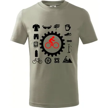 Vše pro cyklistiku - Tričko dětské bavlněné - 98 cm / 2 roky ( Light khaki )