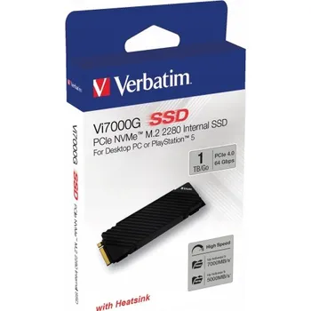 Ukládání dat SSD disk Verbatim Vi7000G 1TB M.2 2280 PCIe Gen4 NVME (7400/5500 MB/s)