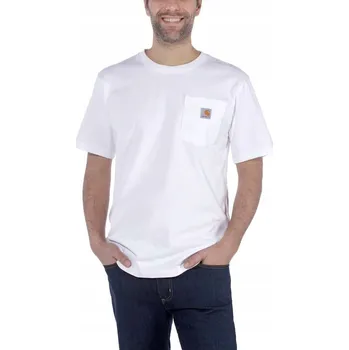 Pánské tričko Tričko s krátkým rukávem Carhartt K87 Pocket T-Shirt XL bílé
