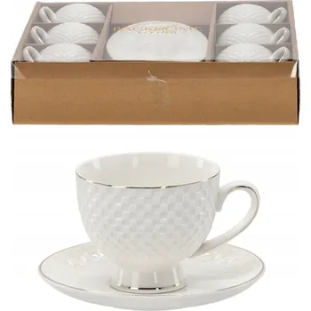 Sada šálků s podšálky v krabičce 6 ks SE ZLATEM na kávu