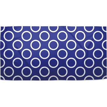 Osuška Sablio Ručník Bílé kruhy na modré - 30x50 cm