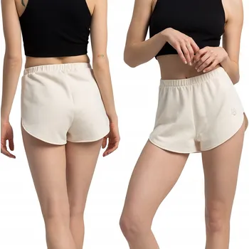 Dámské kraťasy VÝPRODEJ POHODLNÉ MÓDNÍ DÁMSKÉ TEPLÁKOVÉ ŠORTKY BAVLNĚNÉ ECRU 40 L
