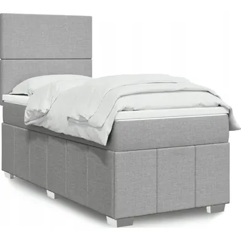 Postel Čalouněná jednolůžková postel VidaXL 90x190 cm, odstíny šedé