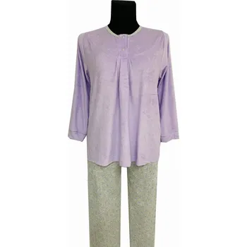 Dámské noční prádlo DÁMSKÉ FROTTÉ PYŽAMO S KLOPAMI 164 M SUTEX