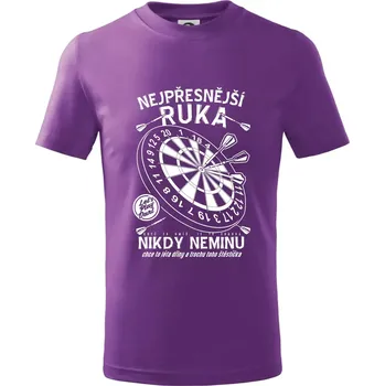 Nejpřesnější ruka - Tričko dětské bavlněné - 104-110cm / 3-4 roky ( Fialová )