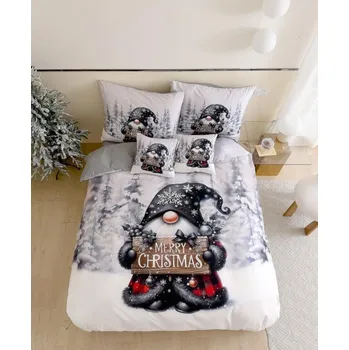 Povlečení 3D mikroflanelové povlečení JOLLY GNOME bílé + povlak na polštářek 40 x 50 cm zdarma Rozměr povlečení: 70 x 90 cm | 140 x 200 cm, 140x200 + 70x90, mikrovlákno, 135 g/m2