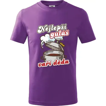 Nejlepší guláš vaří děda - Tričko dětské bavlněné - 104-110cm / 3-4 roky ( Fialová )