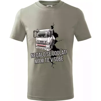 Chlapecké tričko Nedalo se odolat, mám to v sobě kamion - Tričko dětské bavlněné - 98 cm / 2 roky ( Light khaki )
