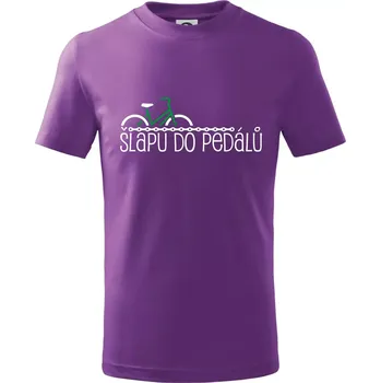Chlapecké tričko Šlapu do pedálů - Tričko dětské bavlněné - 104-110cm / 3-4 roky ( Fialová )