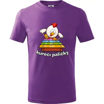Kuřecí paličky - Tričko dětské bavlněné - 104-110cm / 3-4 roky ( Fialová )