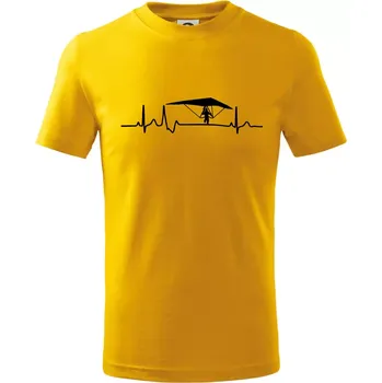 EKG rogalo - Tričko dětské bavlněné - 98 cm / 2 roky ( Žlutá )