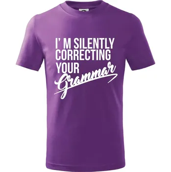 Correcting grammar - Tričko dětské bavlněné - 146 cm/10 let ( Fialová )