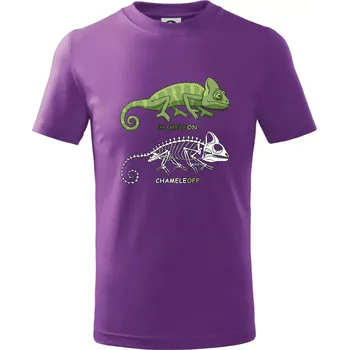 ChameleON_OFF (Hana-creative) - Tričko dětské bavlněné - 158 cm/12 let ( Fialová )