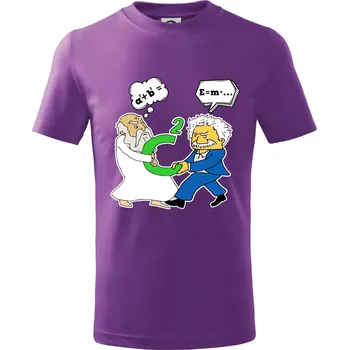 Pythagoras a Albert boj o C - Tričko dětské bavlněné - 134 cm/8 let ( Fialová )