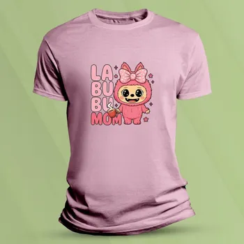 Dětské tričko s potiskem Labubu Mom Růžová velikost 104 (3-4 roky)