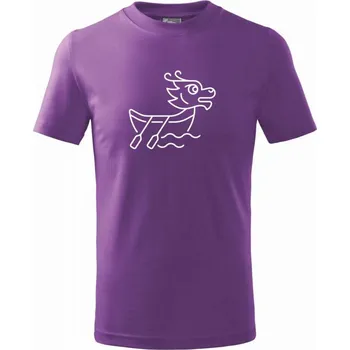 Dračí loď jednoduchá - Tričko dětské bavlněné - 104-110cm / 3-4 roky ( Fialová )