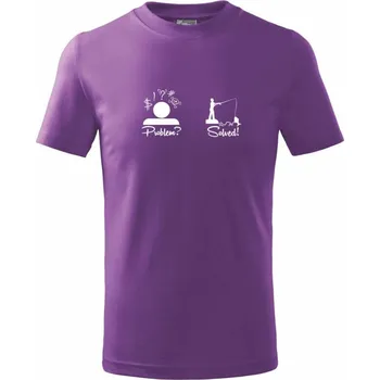 Problem? Solved! - Rybaření - Tričko dětské bavlněné - 98 cm / 2 roky ( Fialová )